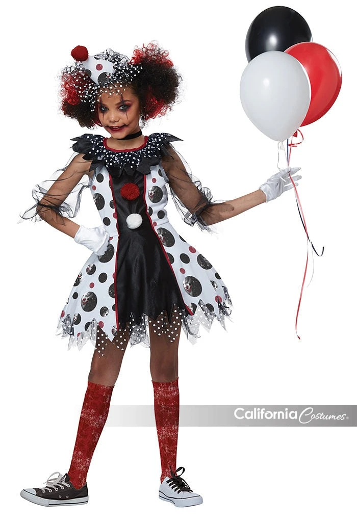Creepy Clown Girl Child Costumeu 2 Creepy Clown Girl Child Costumeu - Image 2