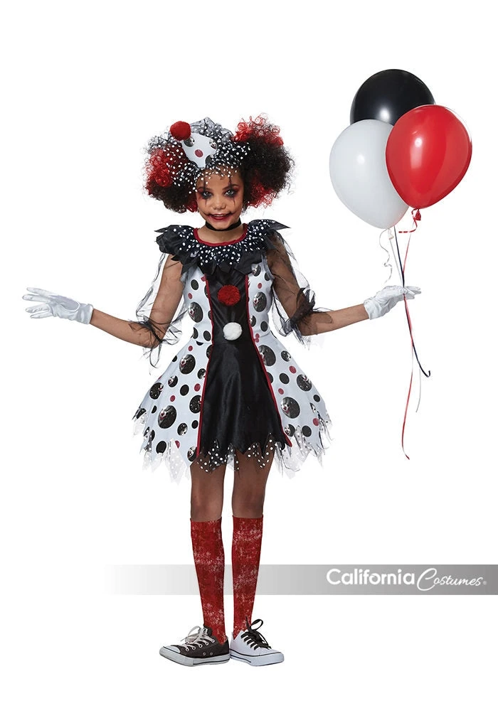 Creepy Clown Girl Child Costumeu 1 Creepy Clown Girl Child Costumeu