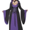 Black & Purple Hooded Robe Women's Costume - Plus Size