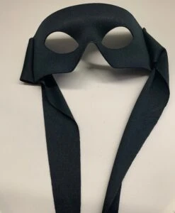 Italian Super Hero Mask With Cloth Ties -Black
