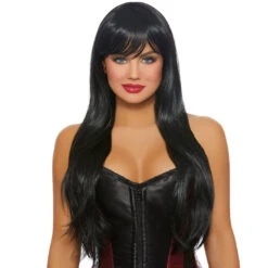 Dreamgirl Long Straight Layered Black Wig