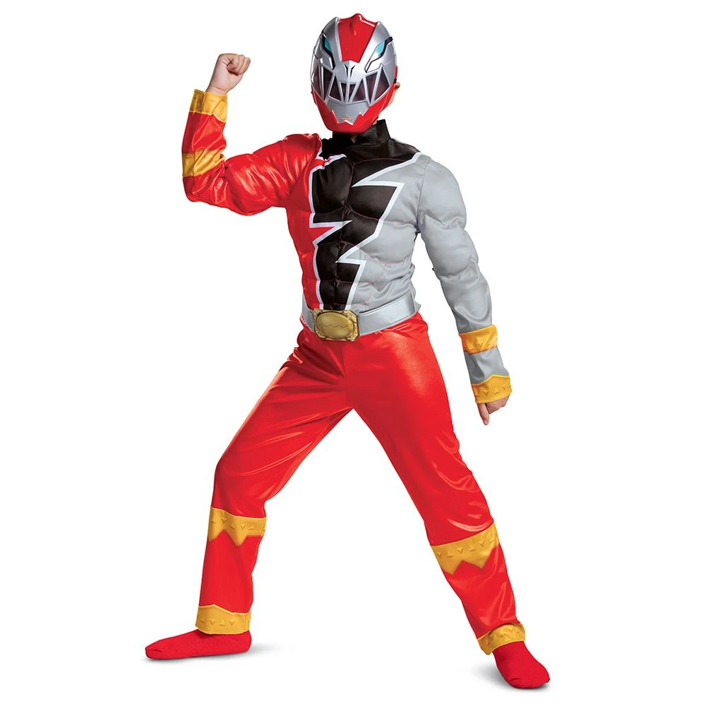 Disguise Red Ranger Dino Fury Classic Muscle Child's Costume 1 Disguise Red Ranger Dino Fury Classic Muscle Child's Costume
