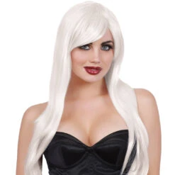 Dreamgirl White Long Layered Wig