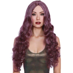 Dreamgirl Long Light Plum/Burgundy Wavy Wig