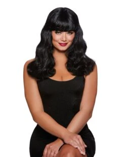 Dreamgirl Black Pin Up Wig W/ Bangs