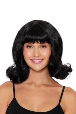 Dreamgirl 60's Black Mod Flip Wig