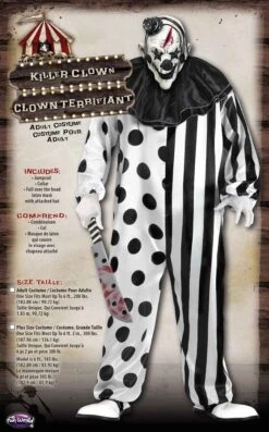 Fun World Plus Size Killer Clown Costume -Caufields Store 131514 131515 bil killer clown 1
