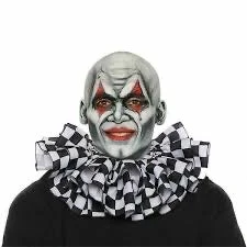 Checkered Ruffled Clown Collar- Black & White