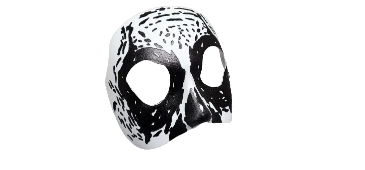 White And Black Rorschach Venetian Mask 1 White And Black Rorschach Venetian Mask