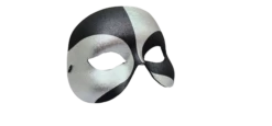 Black And Silver Harlequin Venetian Mask