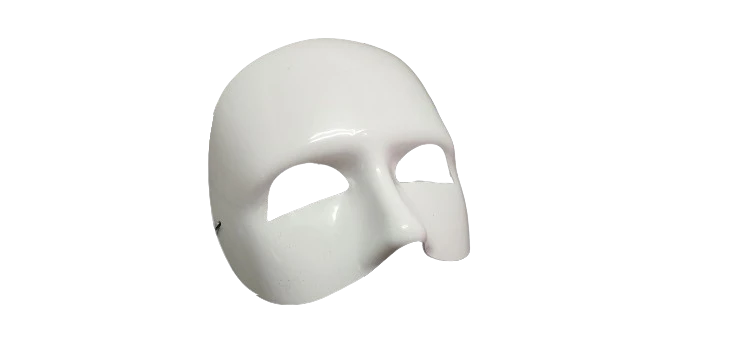 Shiny White Venetian Half Mask 1 Shiny White Venetian Half Mask