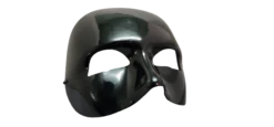 Shiny Black Venetian Half Mask