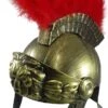 Gold Roman Helmet With Red Feathers