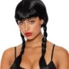 Dreamgirl Black Braided Wig With Bangs