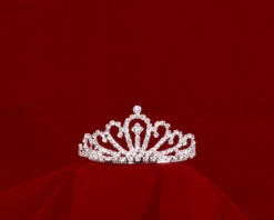 Silver Rhinestone Comb Tiara 1.5"