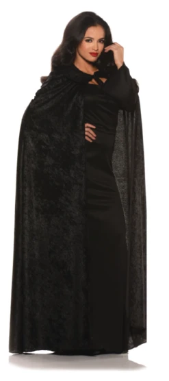 Black Velvet Cape With Collar