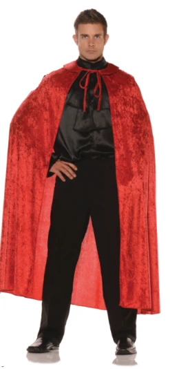 Red Velvet Cape With Collar
