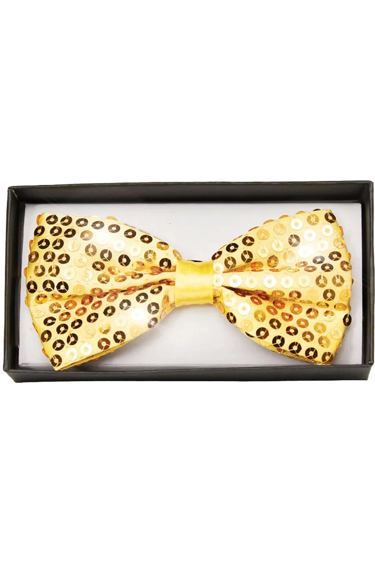 Sequin Satin Bow Tie - Gold 1 Sequin Satin Bow Tie - Gold