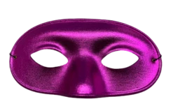 Italian Metallic Hot Pink Domino Half Mask
