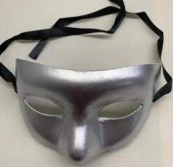 Paper Mache Masquerade Half Mask With Black Ribbon Ties -Caufields Store 2D5F4887 F425 4682 BBBD 93A9B1807C9A