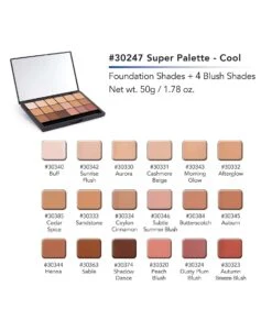 Super High-Definition Creme Palette -Caufields Store 30247 Super Palette Cool Color Chart min