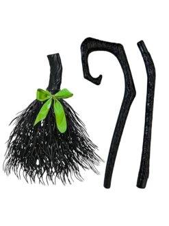 Witch Broom With Ribbons