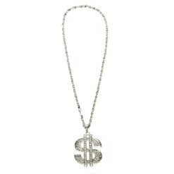 Dollar Sign Necklace With 27" Chain Metal