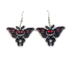 Moth Man Acrylic Earrings