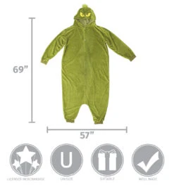 Dr. Seuss' The Grinch - Adult Kigurumi Onesie -Caufields Store 400662 40 INFOGRAPHIC