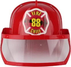 Child's Red Firefighter Helmet W/Eye Shield