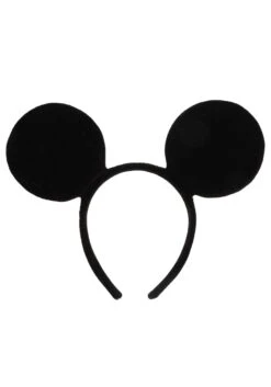 Flocked Black Mouse Ears On Headband