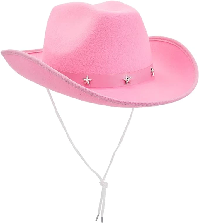 Pink Cowboy Hat W/Stars 1 Pink Cowboy Hat W/Stars