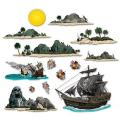 Insta-Theme Pirate Ship & Island Props