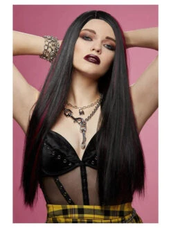 Manic Panic Vampire's Kiss Super Vixen Wig - Black/Burgundy -Caufields Store 52535 A2