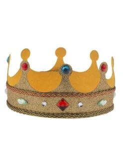 FUNNY FASHION Gold Crown With Jewels