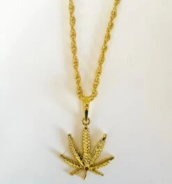 Gold Marijuana Leaf Necklace