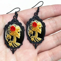 Skeleton Motif Earrings - Antique Look