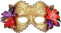 Forum Novelties Venetian Mask - Gold Hibiscus Colombina