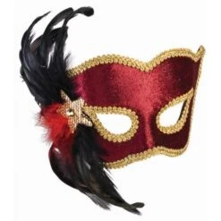Venetian Mask - Burgundy Velvet Colombina