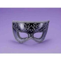 Forum Novelties Half Style Mask Black W/Silver Trim
