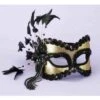 Forum Novelties Venetian Mask - Gold Lame Black Feathers