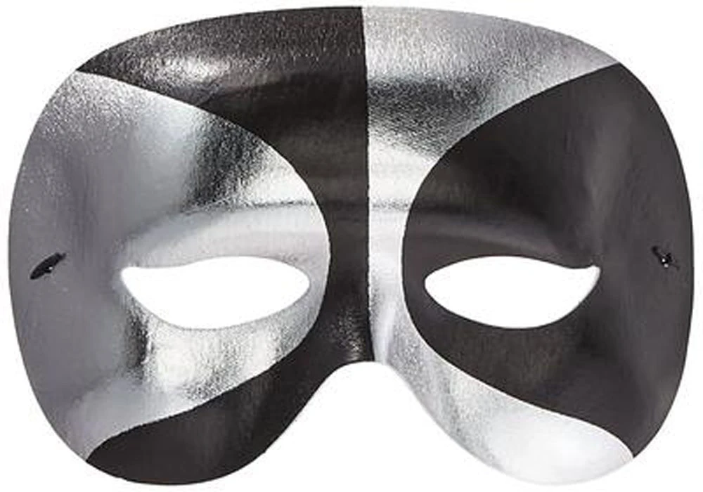 Forum Novelties Half Mask - Cocktail Black & Silver 1 Forum Novelties Half Mask - Cocktail Black & Silver