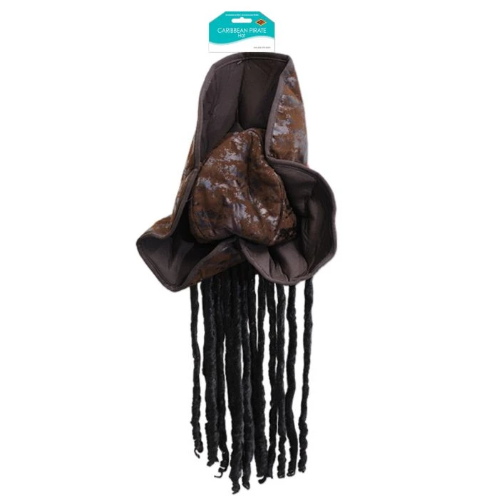 Caribbean Pirate Hat With Dreads 3 Caribbean Pirate Hat With Dreads - Image 3