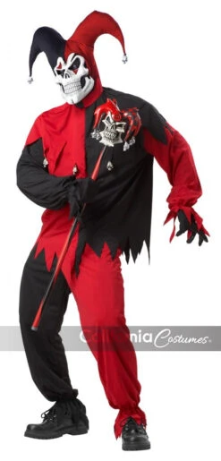 Psycho Jester Cane- Black And Red