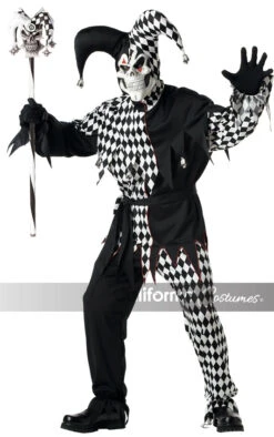 Psycho Jester Cane- Black And White