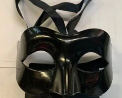 Black Shiny Masquerade Mask Harlequin Style