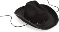 Black Felt Cowboy Hat With Silver Star Band - Adult