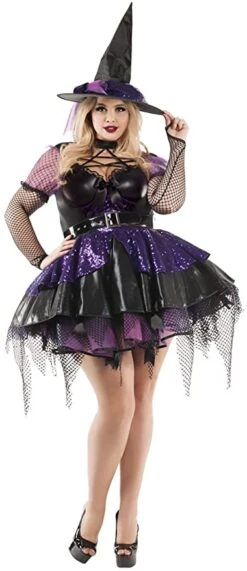 Plus Size Amethyst Pentagram Witch Costume
