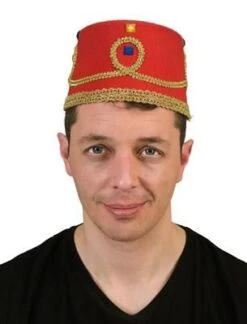 FUNNY FASHION Red Fez - Embellished