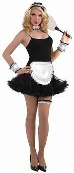 Forum Novelties Black Slip Dress With Attached Crinoline